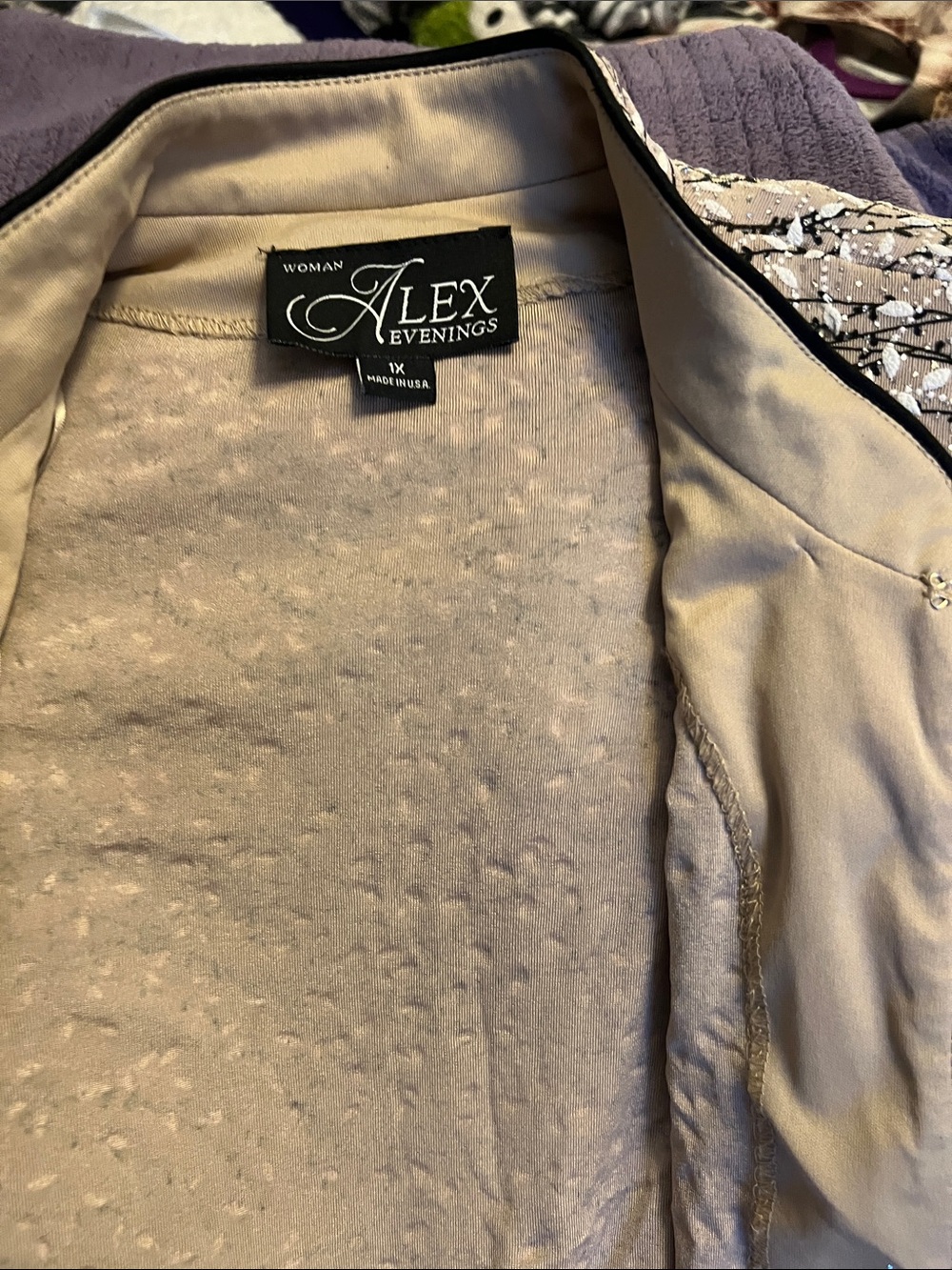 Alex Evenings Light Cream Evening Blazer